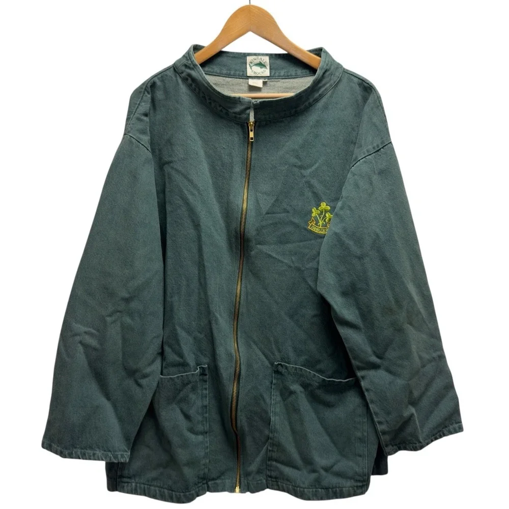 Kinsale Smocks Ireland Men's Sz XL Green Full Zip Fisherman Twill Outdoor Jacket